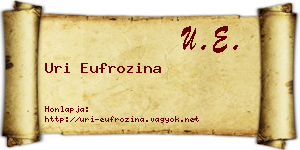 Uri Eufrozina névjegykártya